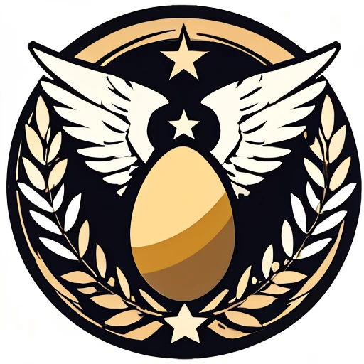 Medal  gold egg With big wings Icon 