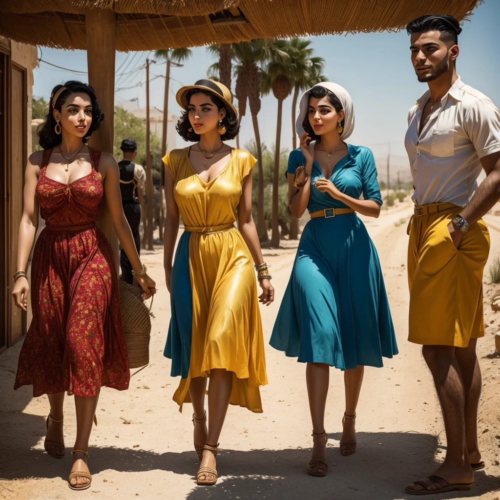 exotic looks and feels 1950s period styles looks styles both young male and female very Israelis-Sabras look in Israeli 1950s town and kibbutz