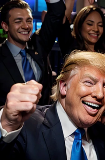 donald trump laughing and celebrating