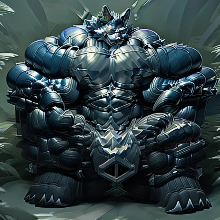 (masterpiece, best quality, detailed:1.2) detailed full body, 8K, freddy, wolf muscular werewolf, muscular! Commission for High Res,
unusually developed muscular body, body full of huge muscles. 
pectorales enormes. Exaggeratedly huge muscles. Gigachad Muscular, 8K, Masterpiece, highres, future fiction. black visor, Detailed head, Detailed Body,full body, Detailed abs, wearing crNanosuit,strong and imposing, thicc, sitting on the throne,
