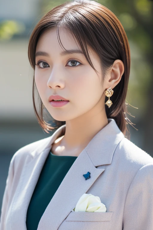 1 girl, (Pastel spring outfit:1.2), Beautiful Japanese actresses, 
It looks great in the photo, Yukihime, Long eyelashes, Snowflake Earrings,
(RAW Photos, highest quality), (Realistic, Photorealistic:1.4), (Tabletop), 
Beautiful and detailed, Thick and beautiful lips, Highly detailed eyes and face, 
Destroying full body photo,
Destroyed one-piece suit,　belt,
break
Dramatic lighting, Great atmosphere, 