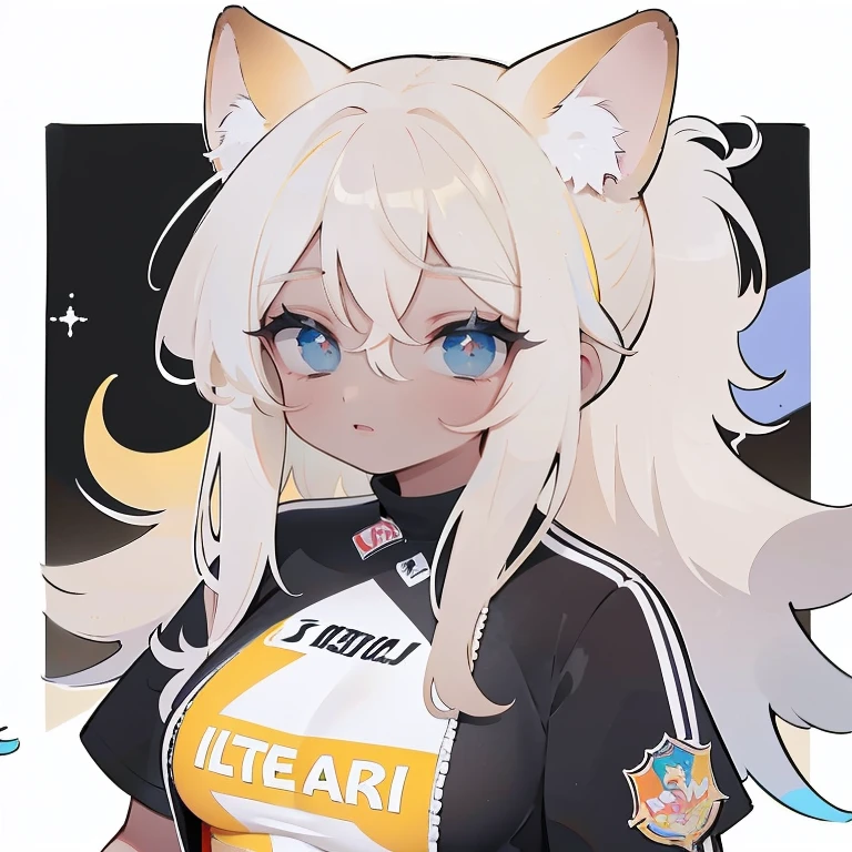 (obra de arte,melhor qualidade,ultra-detalhado),1 garota,cabelo laranja,Messy hair, camisa preta,Jaqueta preta,(orelhas de raposa),Olhos lindos,(pele colorida, pele cinza-azulada),em um beco,(tema cinza),(tema cores pastel)