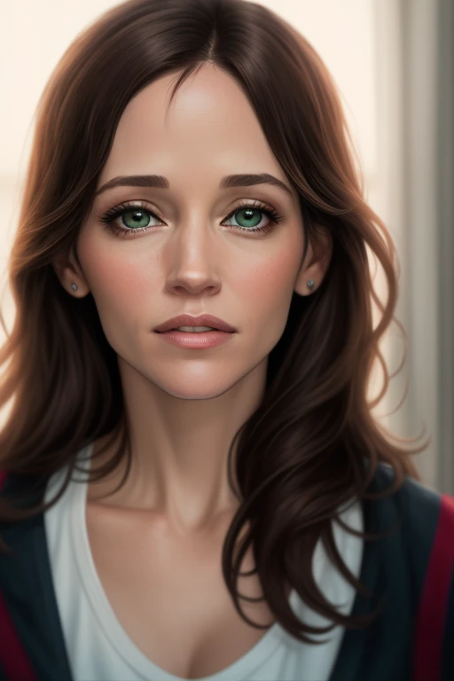 retrato de Jennifer Garner, olhando para o espectador, olhos realistas. (pele altamente detalhada:1.2), 8k hd, dslr, soft lighting, alta qualidade, film grain, Fujifilm XT3