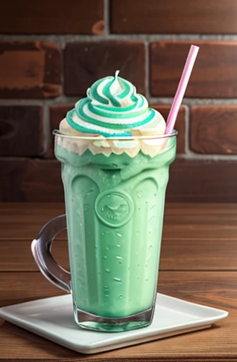 milkshake em copo de platico generico sabor menta
