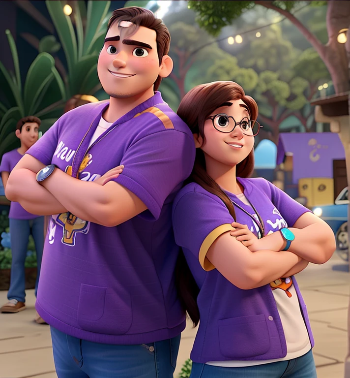 Casal jovem estilo Pixar, alta qualidade, melhor qualidade