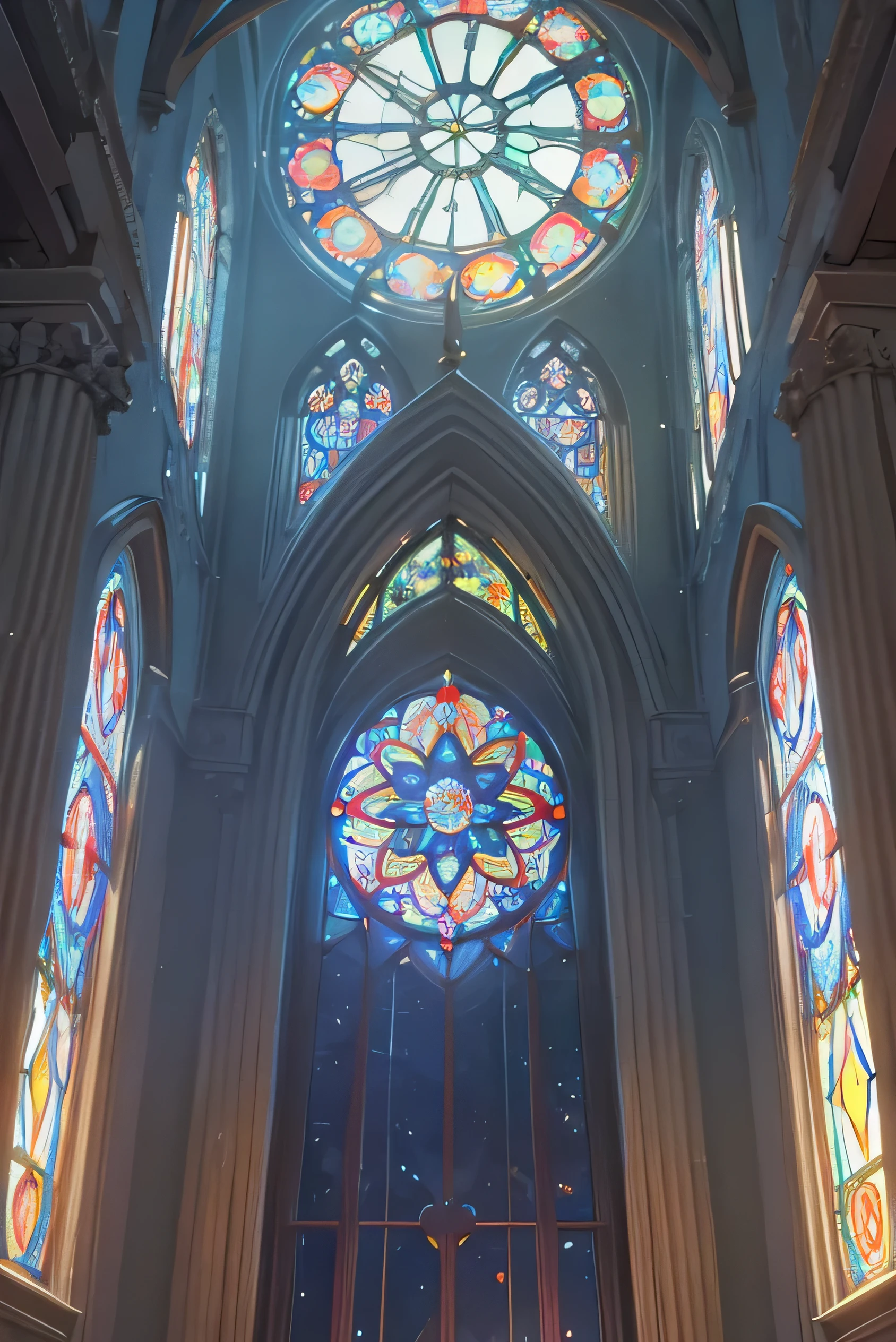 masterpiece, highest quality, Retro stained glass on a rainy night