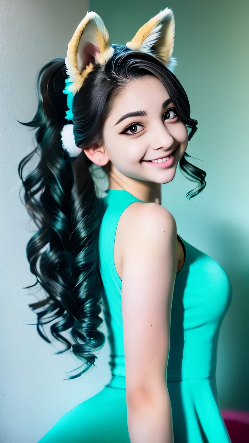 (fluffy anthro furry:1.3), 1girl, solo, hair, fox, fox ears, furry, nahida (genshin impact),cross-shaped pupils, green eyes,(ponytail, pointy ears:0.6),best quality,masterpiece,a very delicate and beautiful , (one cute girl at the center:1.2), (solo:1.3), nahida (genshin impact), cross-shaped pupils, (ponytail, pointy ears,:0.6) ,cowboy shot,hands behind back,two hands,fluffy fox tail,