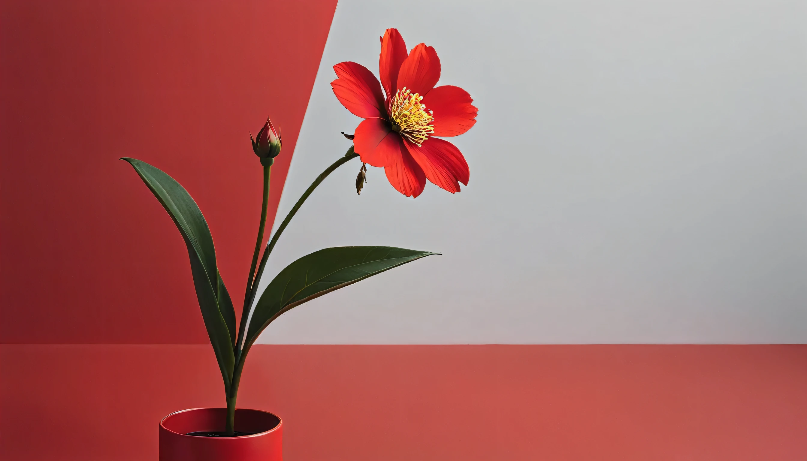 flower with red color and minimalistic background