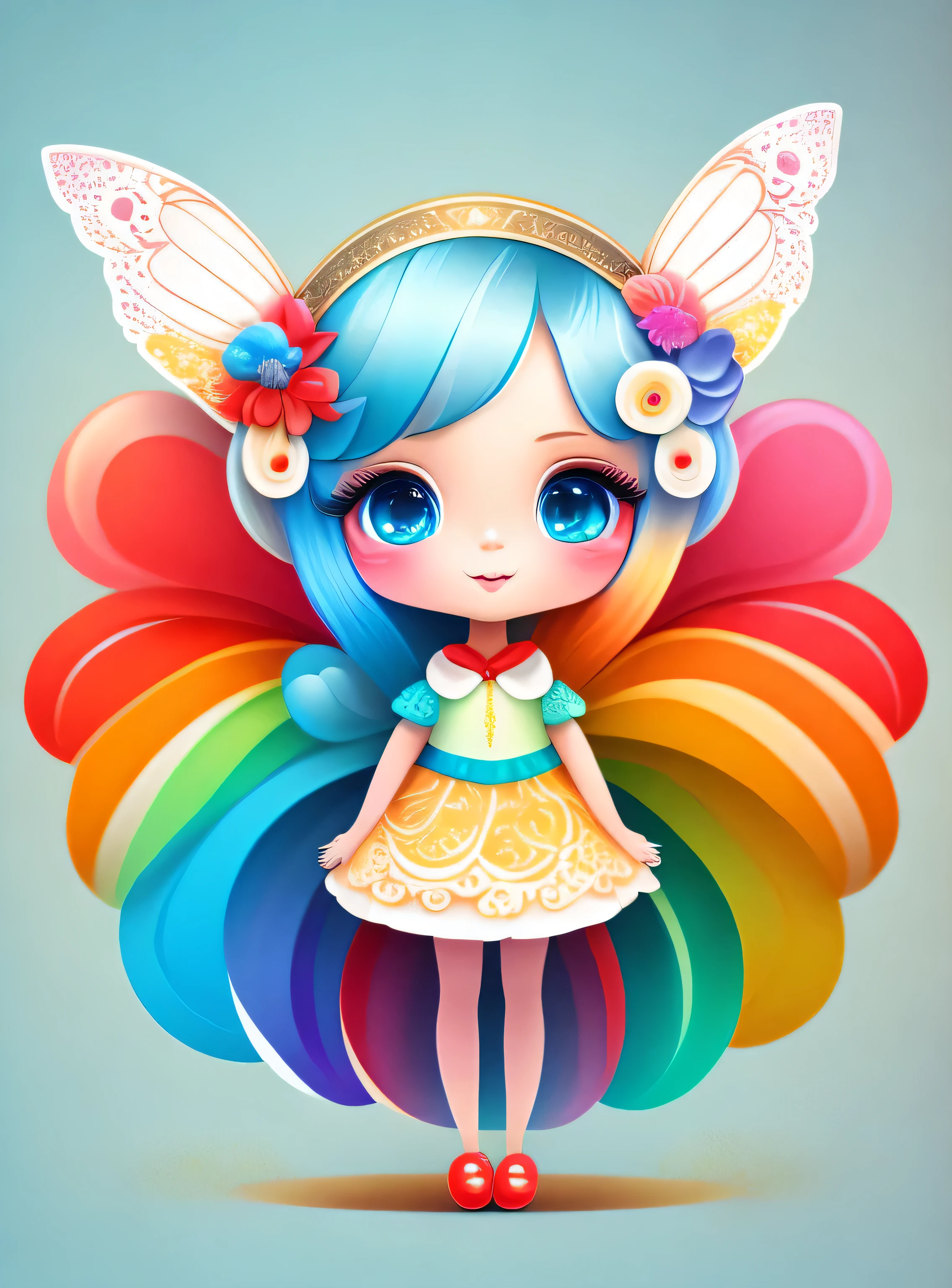 the vistoso abstract of cute fairy, (vistoso,muy detallado,arte vectorial)
