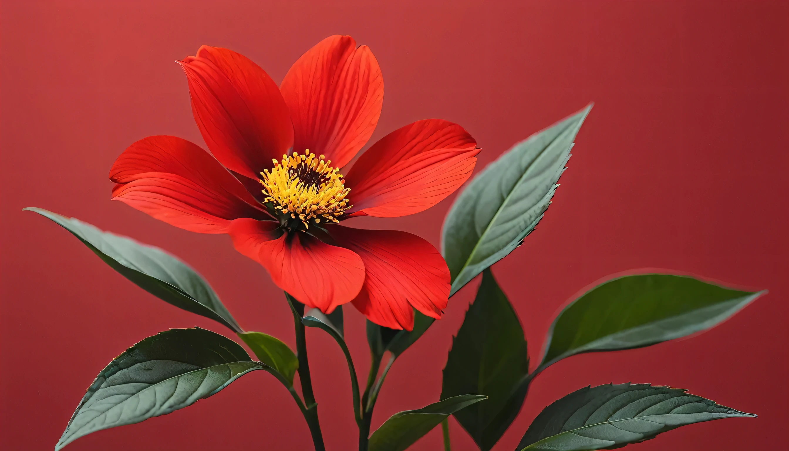 flower with red color and minimalistic background