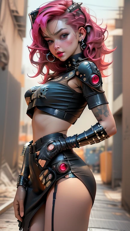motor irreal:1.4,CG ultra realista K, Fotorrealista:1.4, textura da pele:1.4, Obra-prima:1.4,Linda mulher com lingeries babydoll、Roupas curtas amarelas estilo cyberpunk, pantimedia vermelha , mini saia azul,