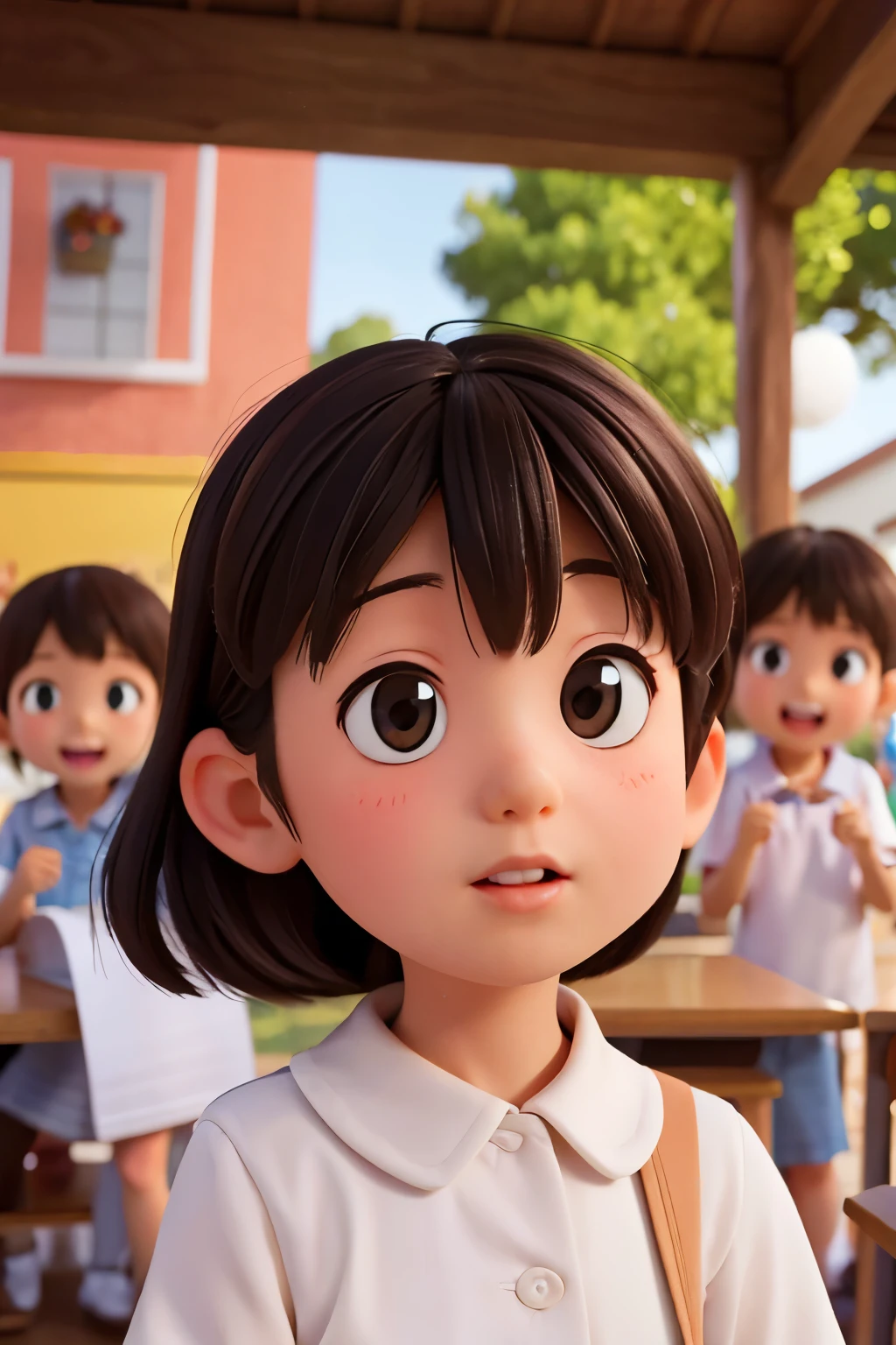 Face Lovely ergarten children Focus on the Face 嘴巴張開