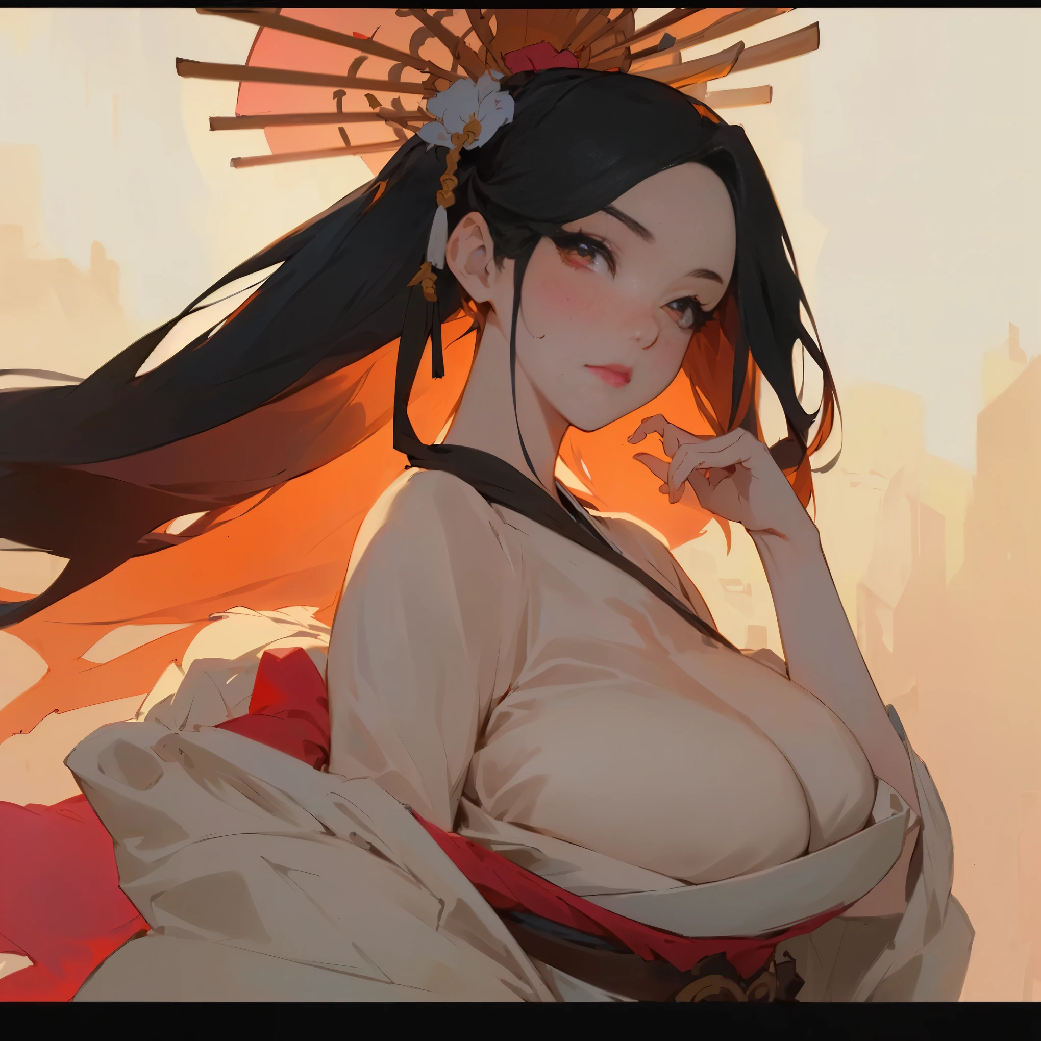 anime girl with a red umbrella and a white dress, guweiz, guweiz on artstation pixiv, guweiz on pixiv artstation, artwork in the style of guweiz, japanese goddess, guweiz masterpiece, onmyoji, trending on cgstation, onmyoji detailed art, beautiful alluring anime woman