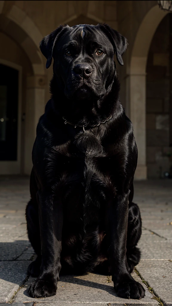Cane corso, black, portrait, full size