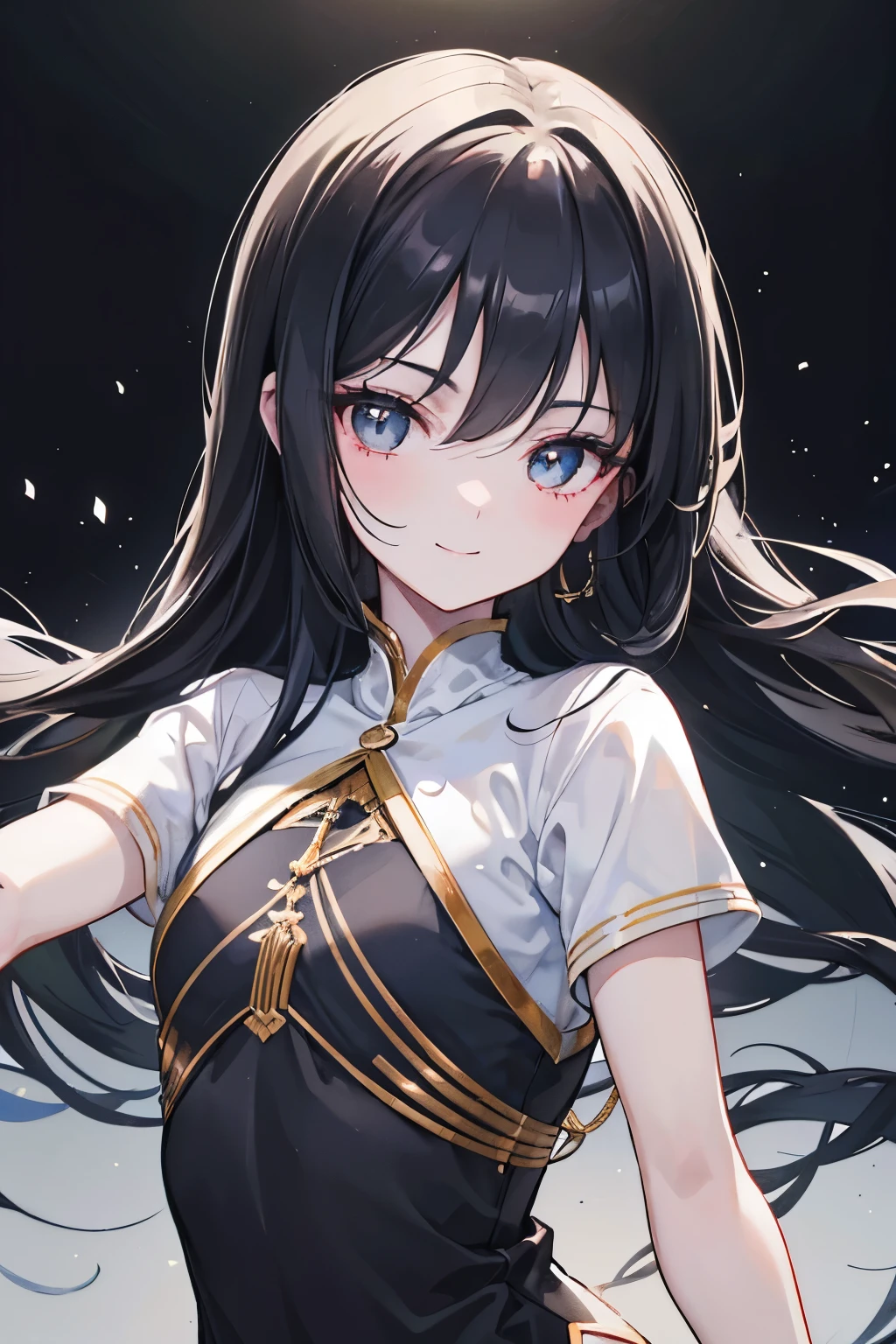 smile, black hair, long hair, delicate face, facing the audience, masterpiece, best quality, super fine, best shadow , disney style, best lighting , cinematic light , white skin tone