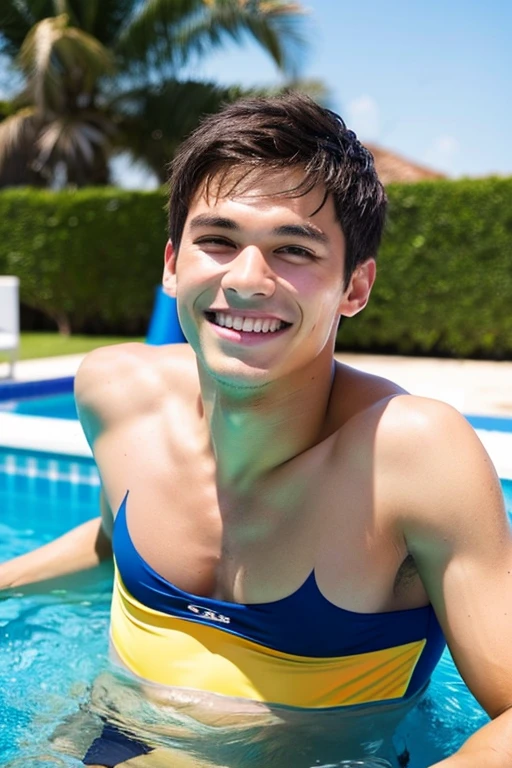 male　Age 19 Lifesaver swimwear smiling