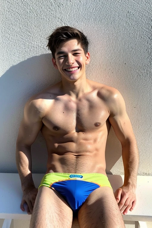 male　Age 18 Lifesaver swimwear smiling