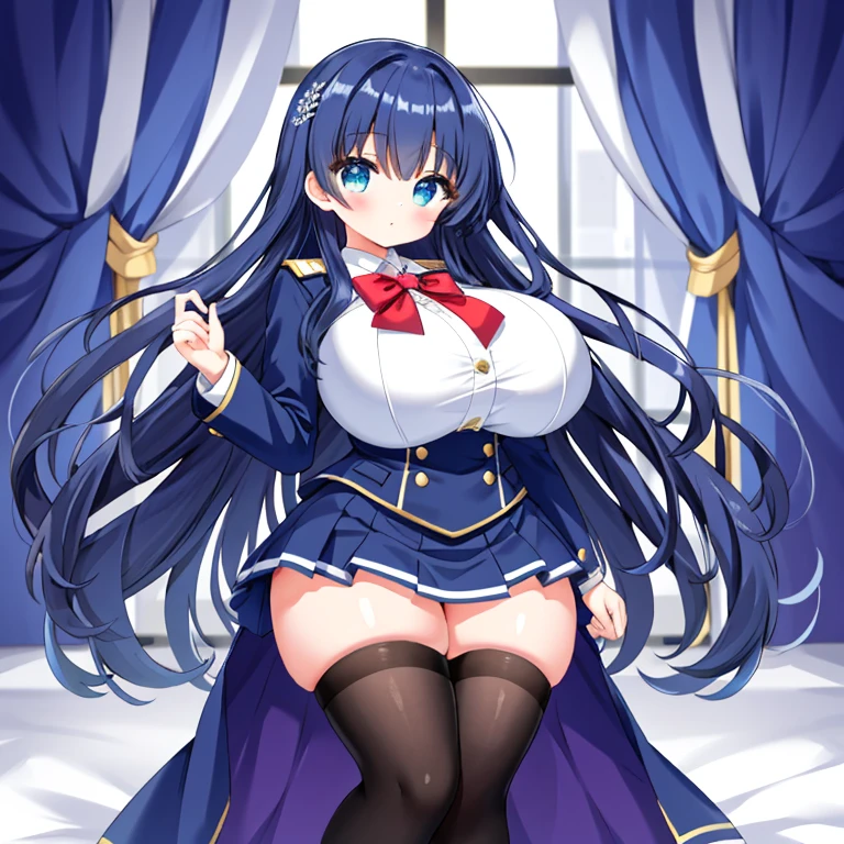 Beautiful Young Girl, Extraordinarily Massive Breasts, Overwhelmingly Huge Thighs, Overwhelmingly Thick Thighs, Biggest Breasts, Thickest Thighs, Overly Enormous Breasts, Too Absurdly Huge Breasts, in an (Extremely Tight, High-School Uniform),