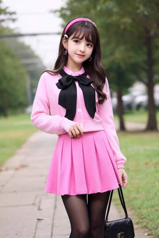 Cute Girls、Idol、Black Pantyhose、sexy、mini skirt、sit、Pink clothes