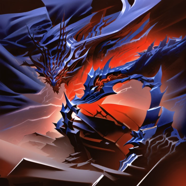 a close up of a demonic looking creature with a red cape, painted portrait of mordekaiser, darksiders art style, official splash art, dota 2 concept art, onmyoji detailed art, colossal dragon as background, style of duelyst, dragon knight, splash art, wallpaper splash art promo art, ruler of inferno, darksiders style