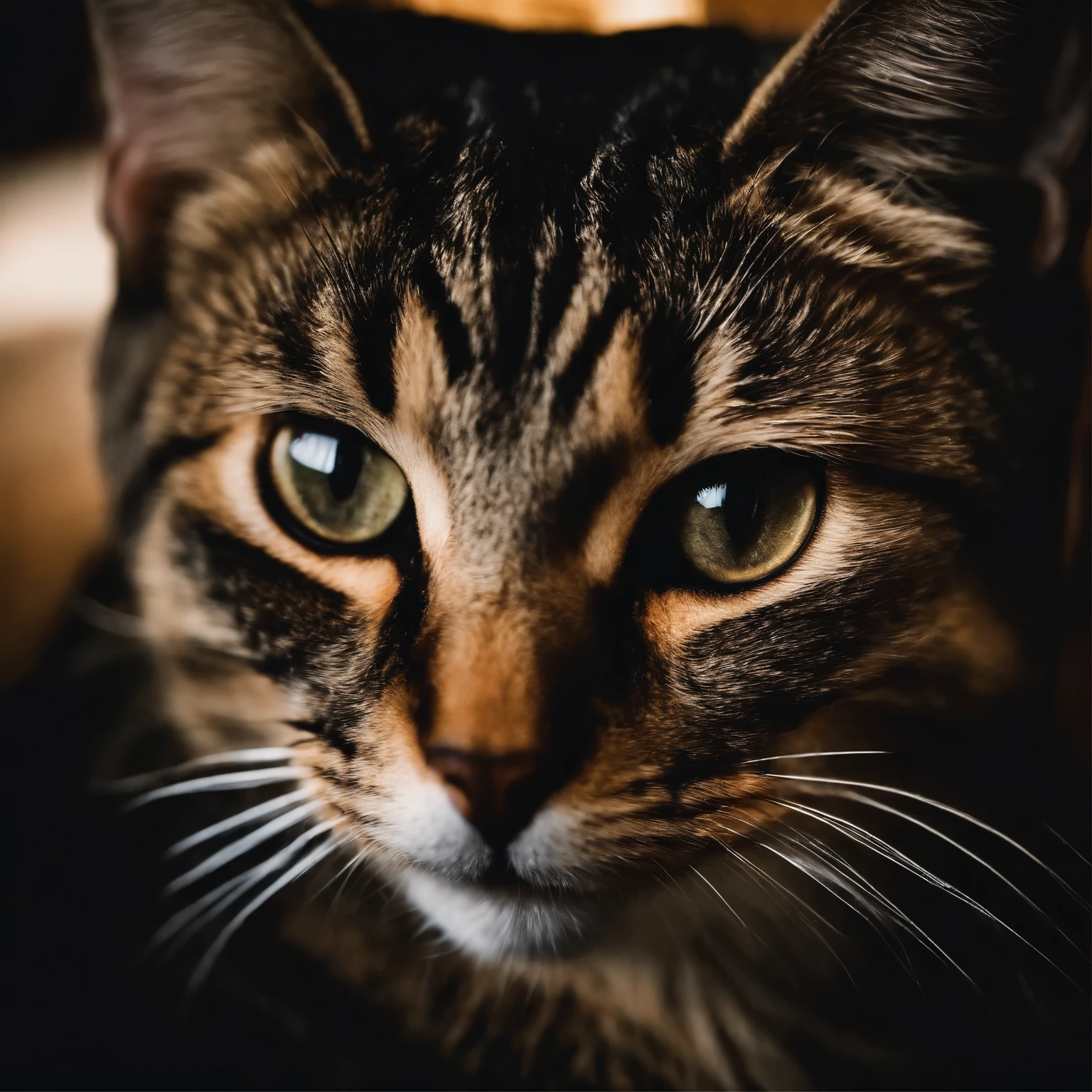 dutch angle, best quality, super fine, 16k, masterpiece, RAW photo, photorealistic, close-up image of cat's face, photograph, frame