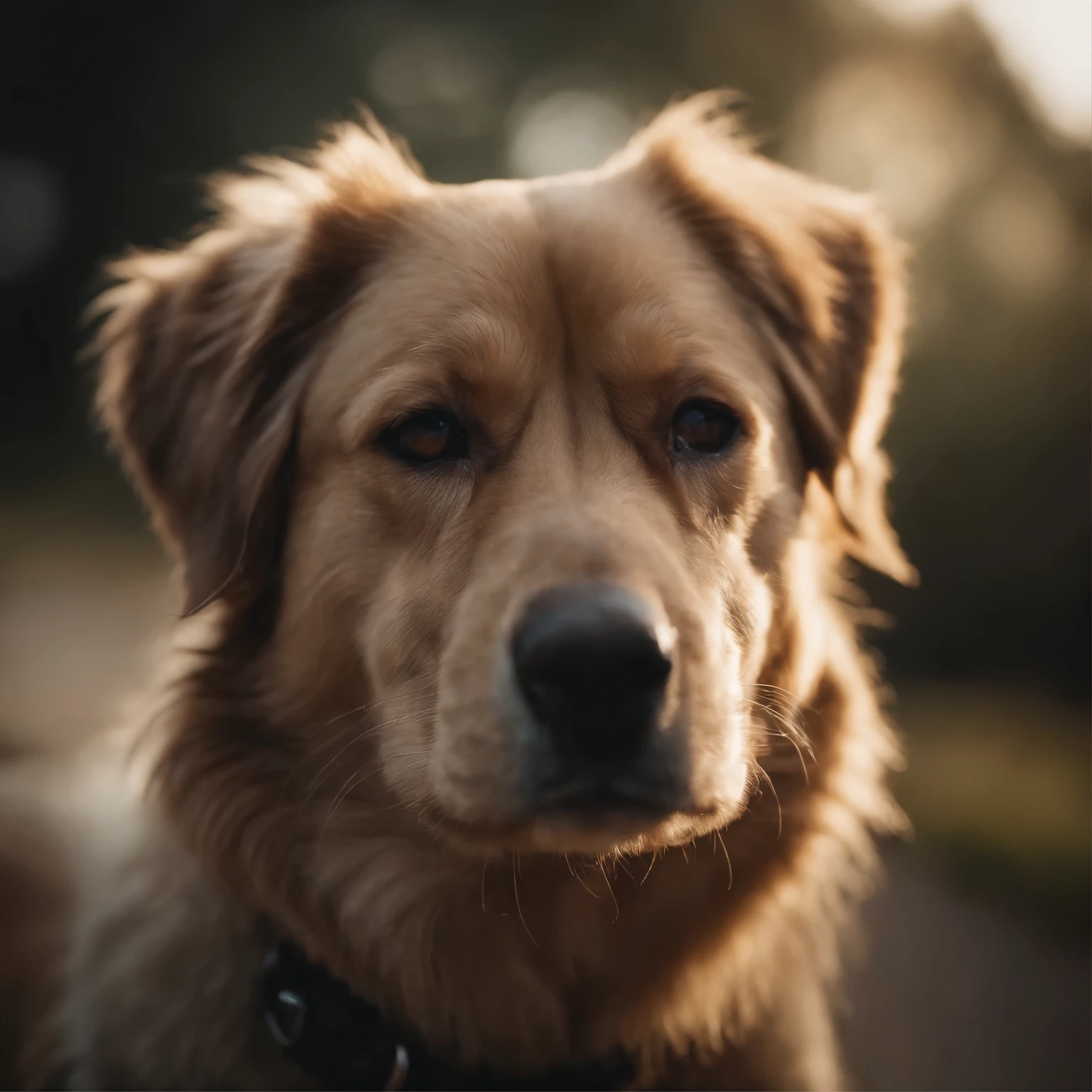 dutch angle, best quality, super fine, 16k, masterpiece, RAW photo, photorealistic, close-up image of dog's face, photograph, frame
