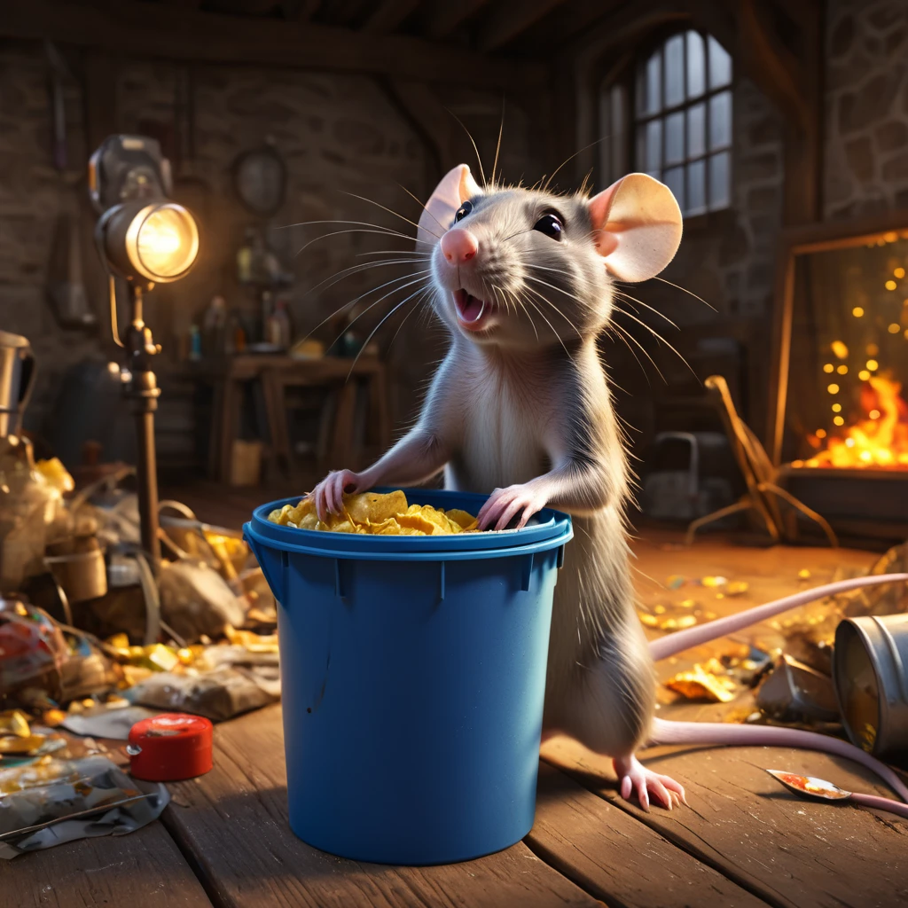 (best quality,4k,highres,masterpiece:1.2),ultra-detailed,(realistic,photorealistic,photo-realistic:1.37),HDR,UHD,studio lighting,ultra-fine painting,sharp focus,physically-based rendering,extreme detail description,professional,vivid colors,bokeh,portraits,concept artists,colorful,soft lighting,rustic scenery,golden hour lighting,rat lovers,fashionable outfits,Pixar style rats,garbage can,selfies,influencer,fashionably dressed,disgusted expression,feasting Considering that this group of tags exceeds 40,I made some cuts:
(best quality,4k,highres,sharp focus,extreme detail description,vivid colors),physically-based rendering,realistic,HDR,UHD,studio lighting,ultra-fine painting,rat lovers,rustic scenery,Pixar style rats,selfies,influencer,fashionably dressed,disgusted expression,feasting