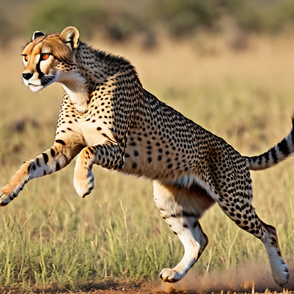 (best quality,4k,8k,highres,masterpiece:1.2),ultra-detailed,(realistic,photorealistic,photo-realistic:1.37),cheetah chasing Impala,high-speed motion blur,fast, agile cheetah,quick, panicked Impala,grasslands of Africa,savannah ecosystem,dry, golden plains,vibrant wildlife,thrilling chase,explosive energy,heart-pounding pursuit,action-packed scene,aquiline cheetah body,sharp claws,rippling muscles,graceful leap,fluid movements,graceful Impala leaps,graceful long legs,serene Impala antelope,resilient prey,game of survival,natural instincts at play,ferocious predator,hunt or be hunted,exhilarating hunt,leap for survival,stunning wildlife photography,natural beauty of Africa,sunset colors painting the sky,dramatic lighting,immersive atmosphere,vivid colors blend seamlessly,majestic creatures in their natural habitat,transformative chase sequence,fast-paced motion,stunning visual narrative,captivating moment frozen in time.