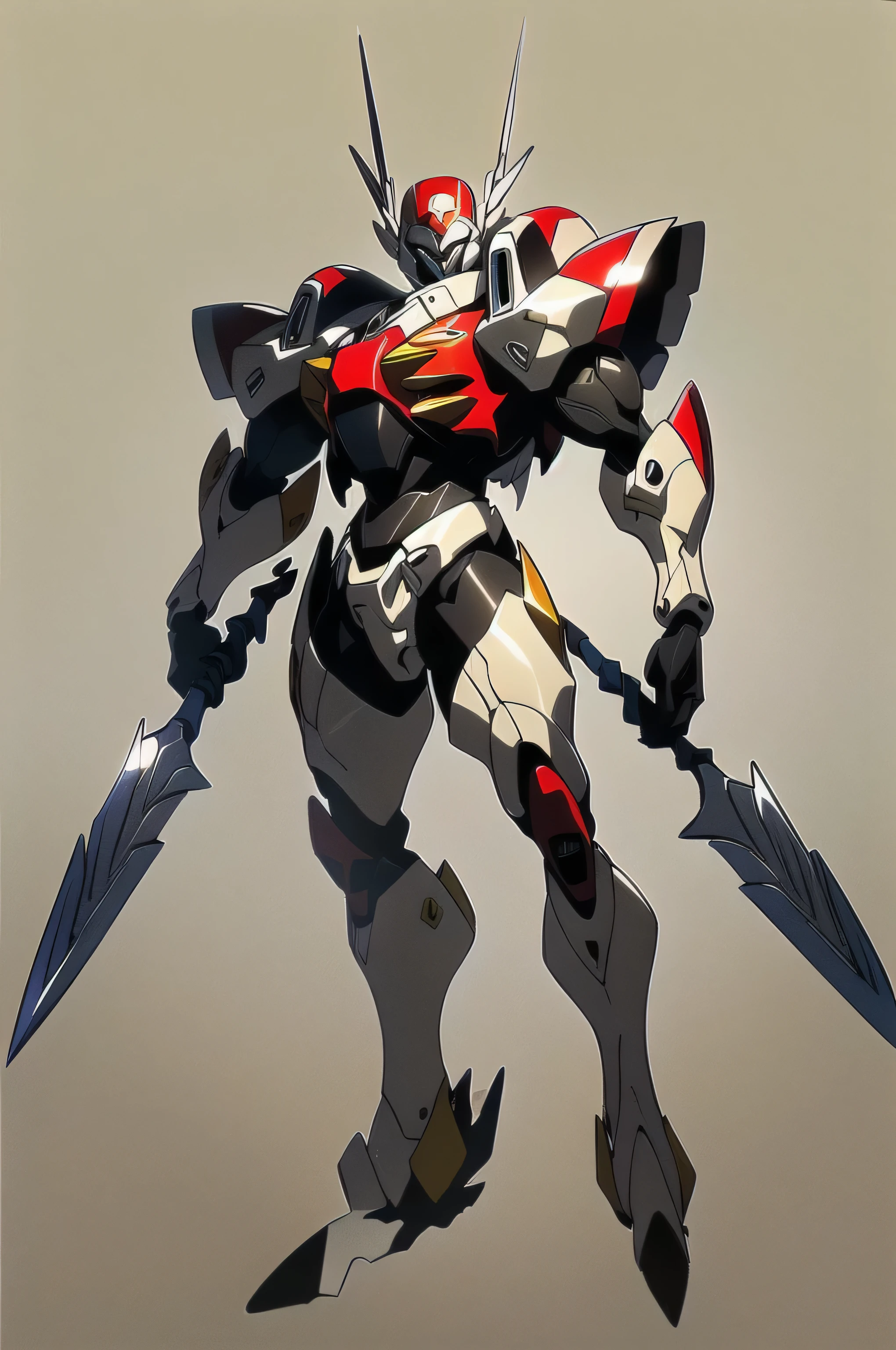 (masterpiece, highest quality, 16ｋAnime image quality, High resolution, Anime Style, Clean brush strokes, Very detailed, Perfect Anatomy), Lunar background、(tekkamanblade)、1 person、Solo、Carrying a weapon、Hold the blade、Looking at the audience、Full Body Shot、