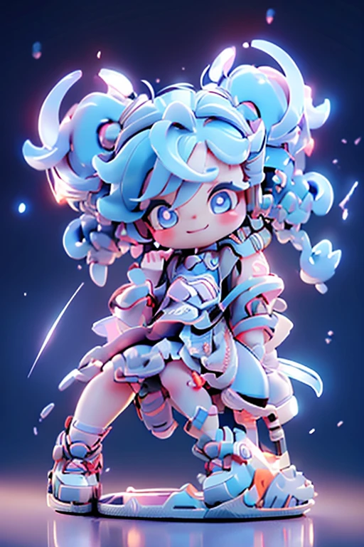 ((Little girl working in lab)), (masterpiece, best quality) ,White long twin tail hair chibi, Pixie Cut Chibi, Chibi in dress, Chibi happy at work, Chibi smiling at work, Chibi looking at computer, Sitting in an office chair, (detailed skin:1.3),(detailed eyes), (sharp focus)