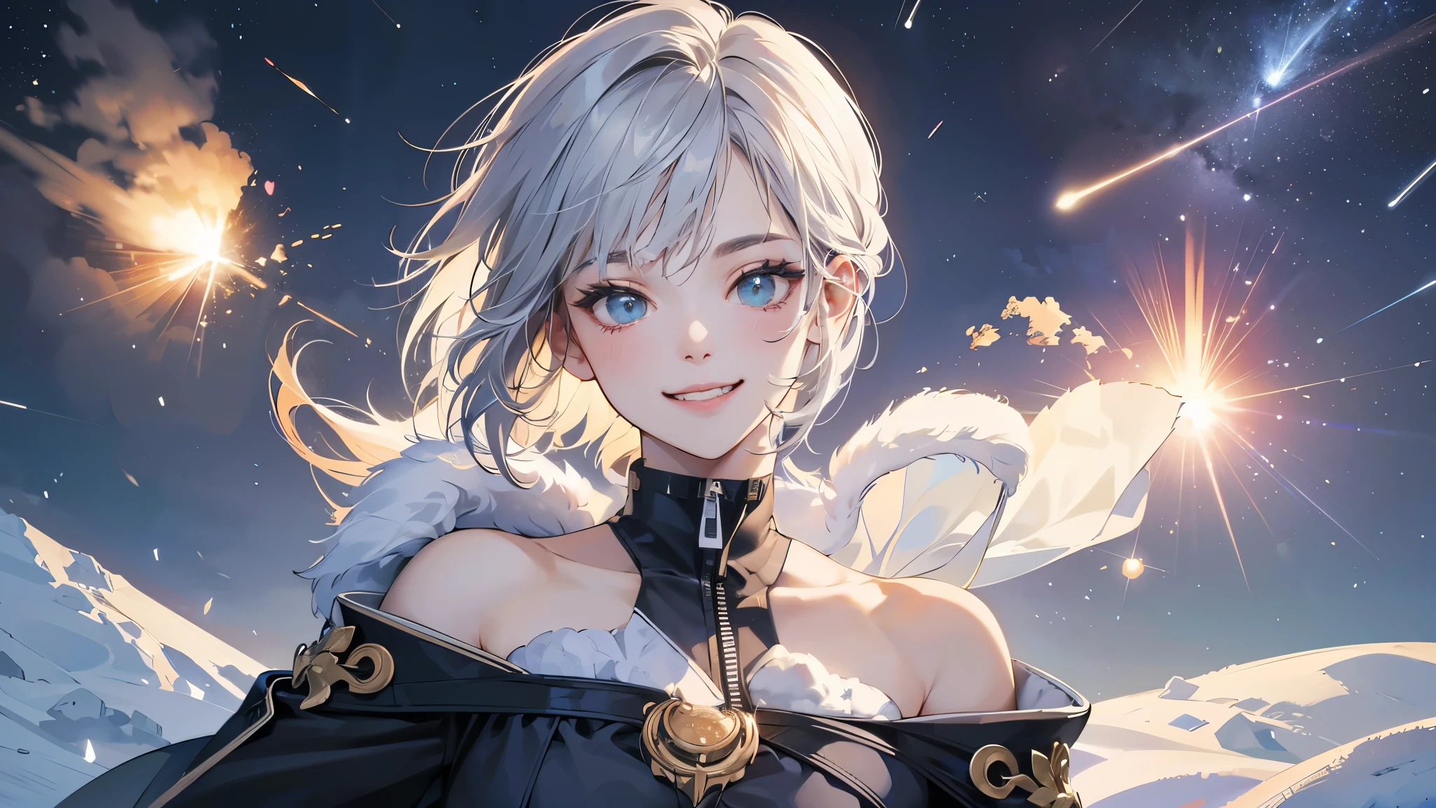 (perfect anatomy:1.2)(absurdres, highres, ultra detailed),masterpiece,best quality,high resolution,8k,wink:1.3,cute smile:1.5