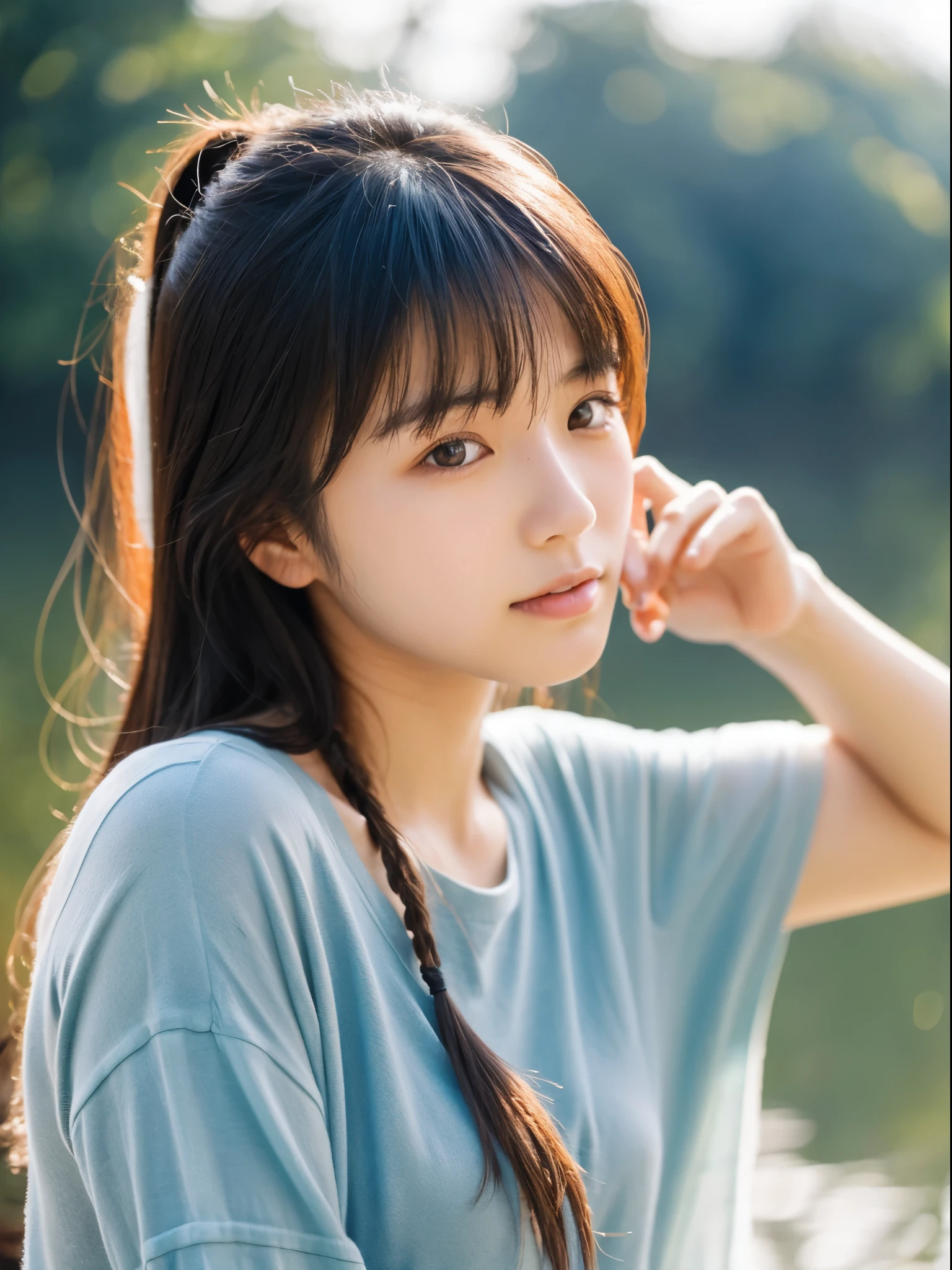 19-year-old Japanese woman, Women's photos, Slim figure, double eyelid, smile, full length, At the ski resort、