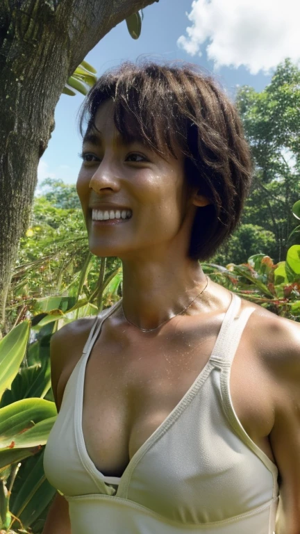 Ultra-definition photo quality、Midsummer Jungle、Swamp、mud、Full body portrait、Muscular Thighs、femdom 、Captivating wild female warrior、Female domination、Looking down on me、Looking down on me、Despise me、Muscular、Very tall、Long neck、Small face、Long, beautiful, strong limbs、Black short hair、aggressive look、No makeup、Healthy tanned skin、Sunburn marks、Sweaty、Winning spirit、strong、Looking down on me、Glaring at me、Staring at me、Laughing at me、Tease me、Beautiful and strong eyes、Muscular、Flushed Cheeks、White teeth、Hot Breath、A seductive smile、Beautiful ample breasts、Tight waist、Six-pack、Broad shoulderagic Necklace、Dirty loincloth、mudまみれの脚、Dirty Skin、Armpit Hair、Bristles、body odor、