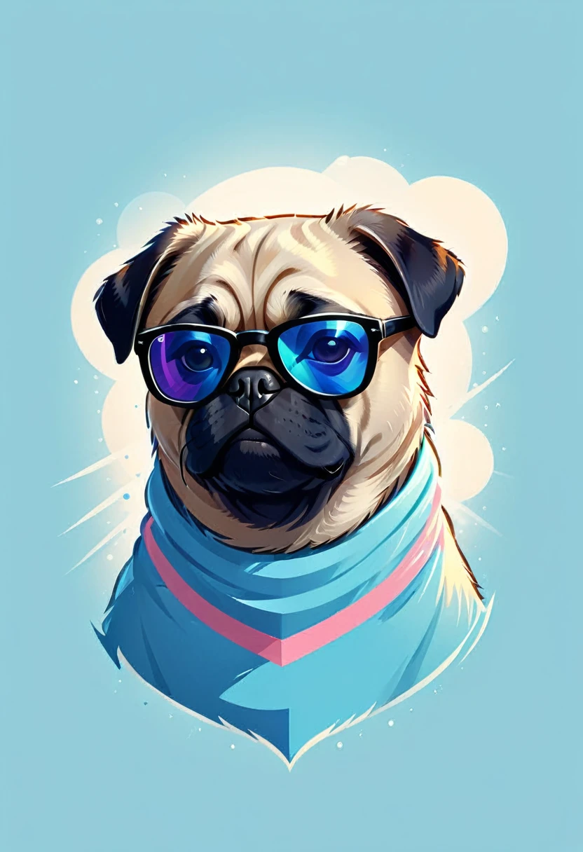 tshirt design, Handsome pug with sunglasses , digital art by Jan Tengnagel, Shutterstock Contest Winner, furry art, artwork, Angular, art