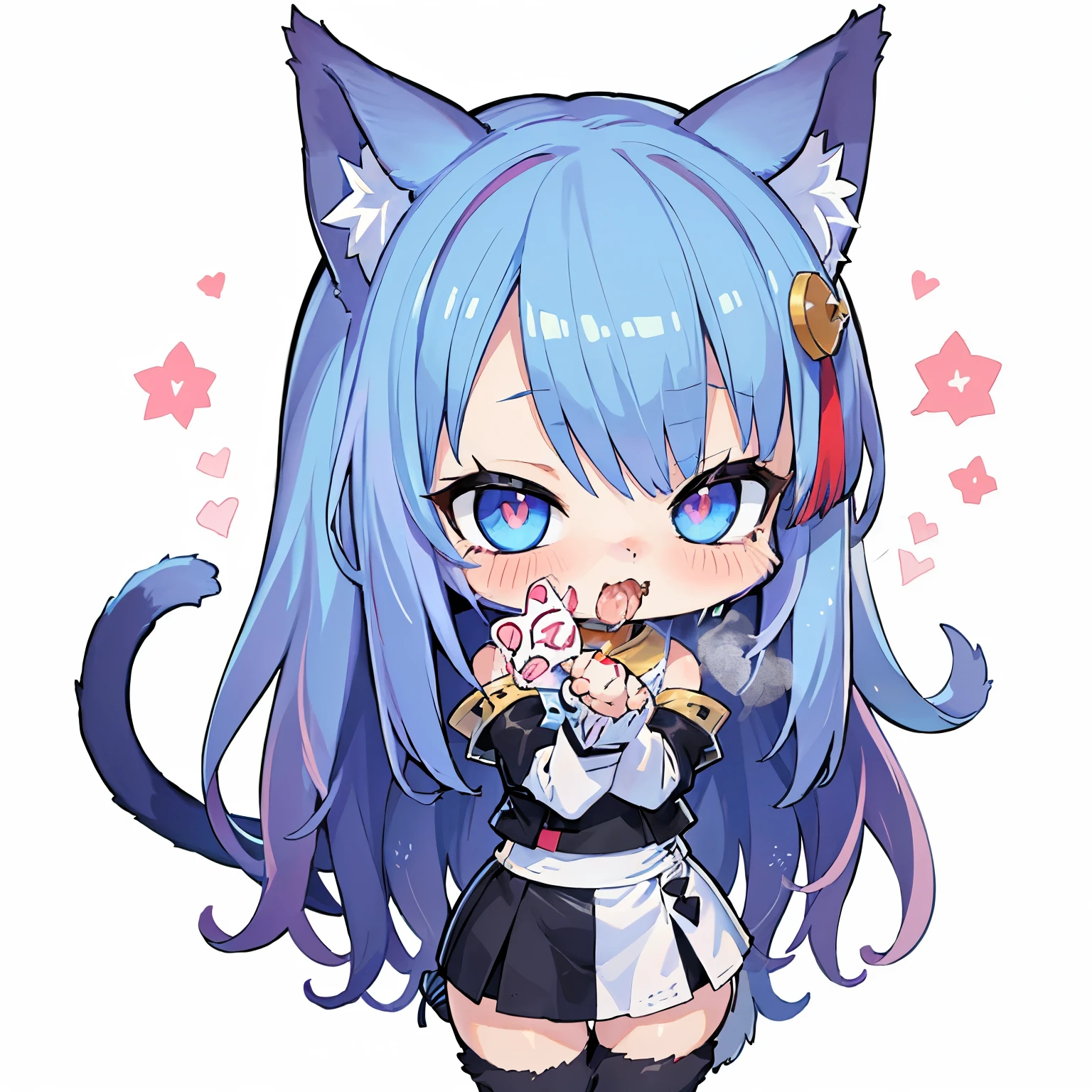 (AHEGAO) anime girl with blue hair and cat ears holding a black cat, cute anime catgirl, anime catgirl, anime moe artstyle, anime girl with cat ears, holo is a wolf girl, cute!! chibi!!! catgirl, beautiful anime catgirl, nekomimi, very beautiful anime cat girl, anime cat, holo if a wolf girl (NSFW)