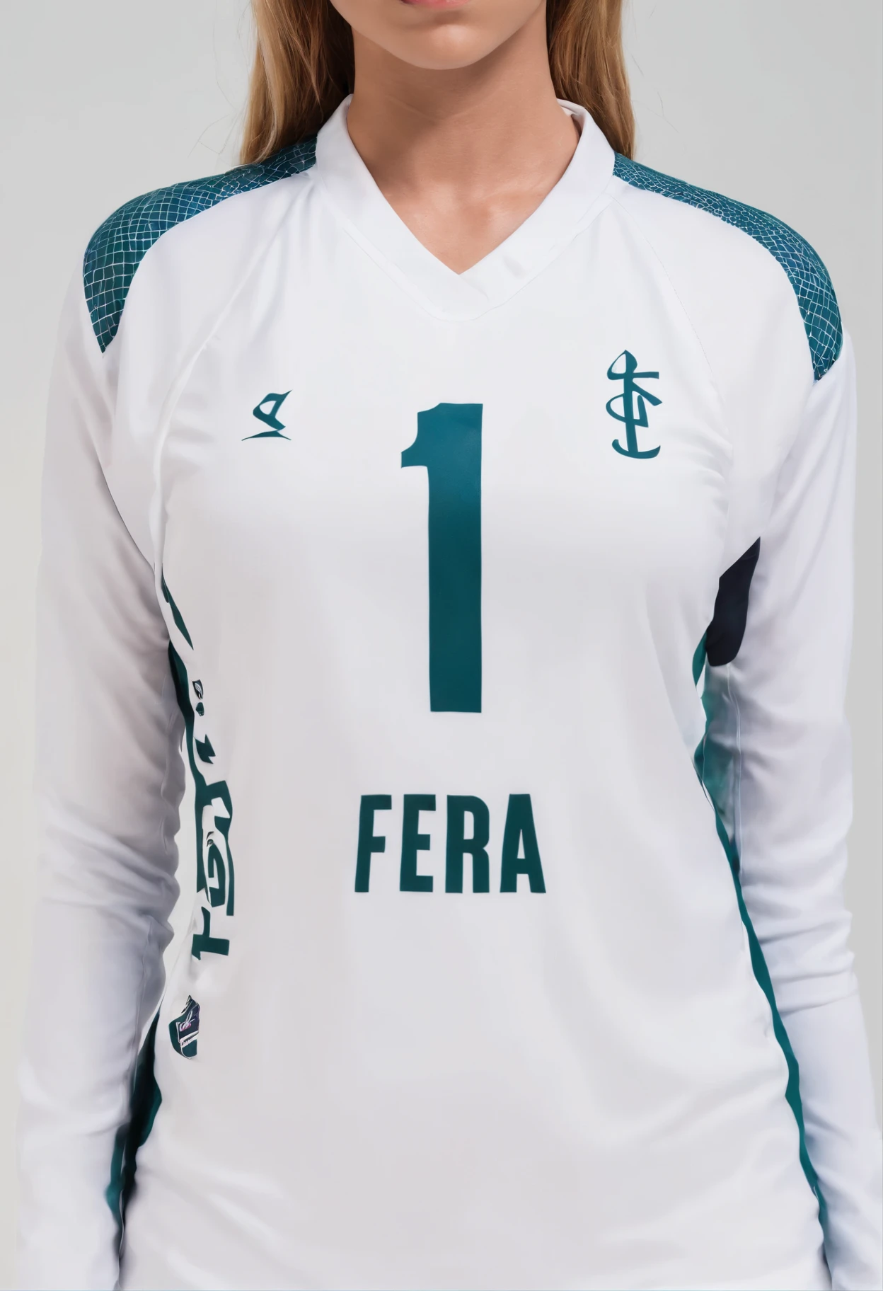 Volleyball jersey design, the team name is FERAS. Quero o modelo da camisa frente e verso, just image of the item of clothing without any human model