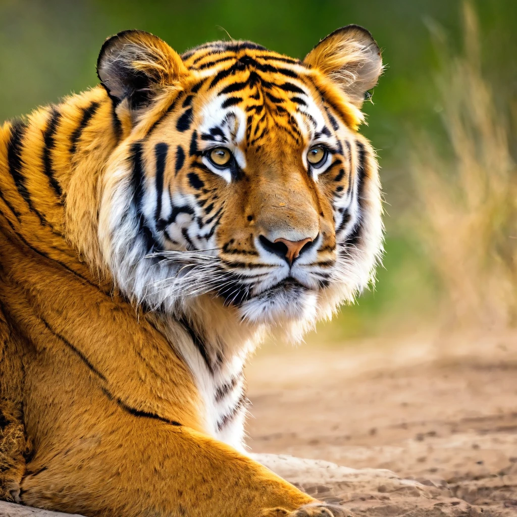 (tigereyes,lionroar),(wildsafari,serengeti),(majesticwildlife:1.1,ferociouspredators),(vibrantcolors,exoticanimals),(captivatingbeauty,rarecaptures),(ultimatesharpness:1.2,detailedfur),(actionshots,aweinspiringmoments),(unforgettablewilderness,rawnature),(masterpiece:1.2,highestquality),(photorealistic:1.37,detailedtextures),(adventureofalifetime,wildlifeencounters),(goldenhour,glimmersoflight),(magnificentcreatures,majesticposes)