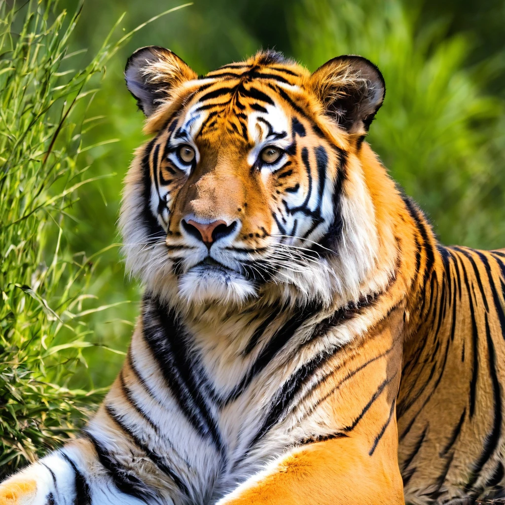 (tigereyes,lionroar),(wildsafari,serengeti),(majesticwildlife:1.1,ferociouspredators),(vibrantcolors,exoticanimals),(captivatingbeauty,rarecaptures),(ultimatesharpness:1.2,detailedfur),(actionshots,aweinspiringmoments),(unforgettablewilderness,rawnature),(masterpiece:1.2,highestquality),(photorealistic:1.37,detailedtextures),(adventureofalifetime,wildlifeencounters),(goldenhour,glimmersoflight),(magnificentcreatures,majesticposes)