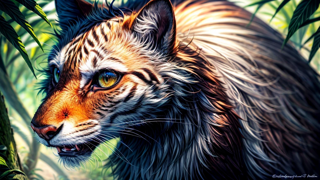 A wildlife portrait, intense scene of prey and predator, vibrant colors, detailed fur and feathers, exquisite eyes, strong tension, dramatic lighting, realistic and detailed rendering, wildlife photography, nature's action.