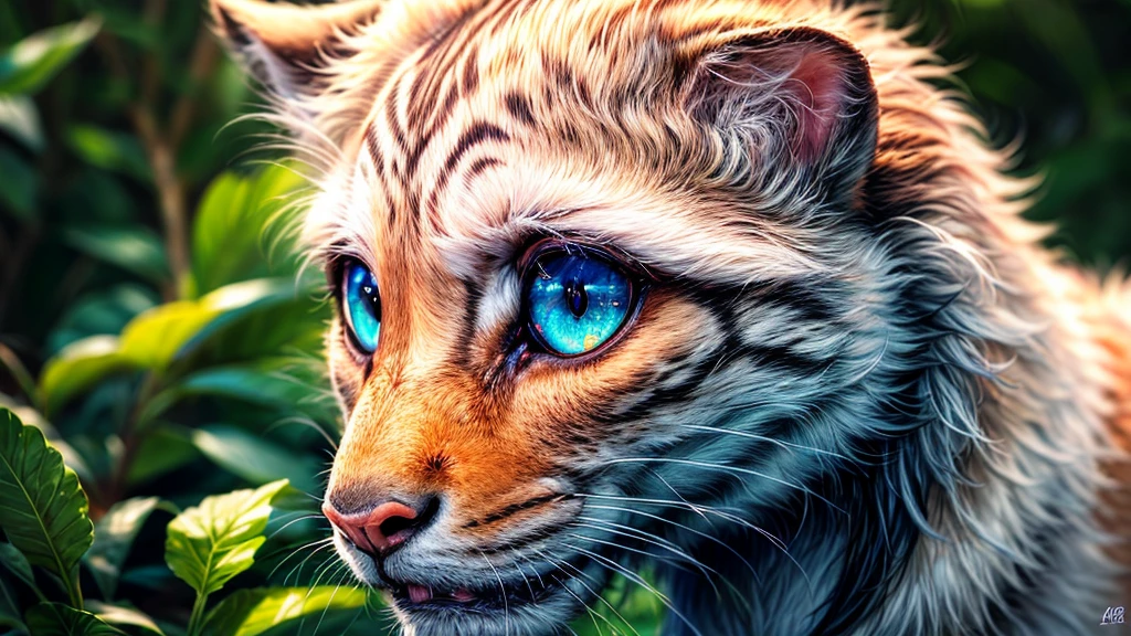 A close-up wildlife portrait, with intense eyes and detailed fur, showcasing the raw beauty of animals. (best quality,4k,8k,highres,masterpiece:1.2),ultra-detailed,(realistic,photorealistic,photo-realistic:1.37), vivid colors,sharp focus,physically-based rendering,studio lighting,bokeh, animal photography, close-up, predator, prey, intense gaze, fierce competition, capturing the moment, wildlife, natural habitat.