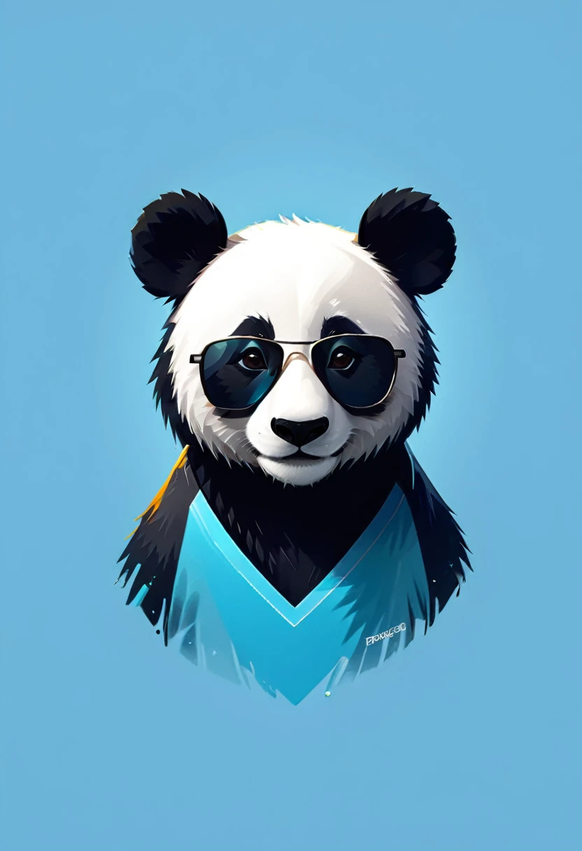 tshirt design, Handsome panda wearing sunglasses, digital art by Jan Tengnagel, Shutterstock Contest Winner, furry art, artwork, Angular, art