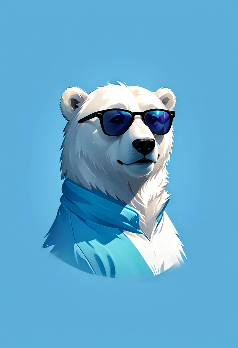 tshirt design, Handsome polar bear with sunglasses, digital art by Jan Tengnagel, Shutterstock Contest Winner, furry art, artwork, Angular, art,cute