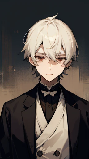 Taisho period、Pale-faced man、disease、Dark clothing、Upper Body