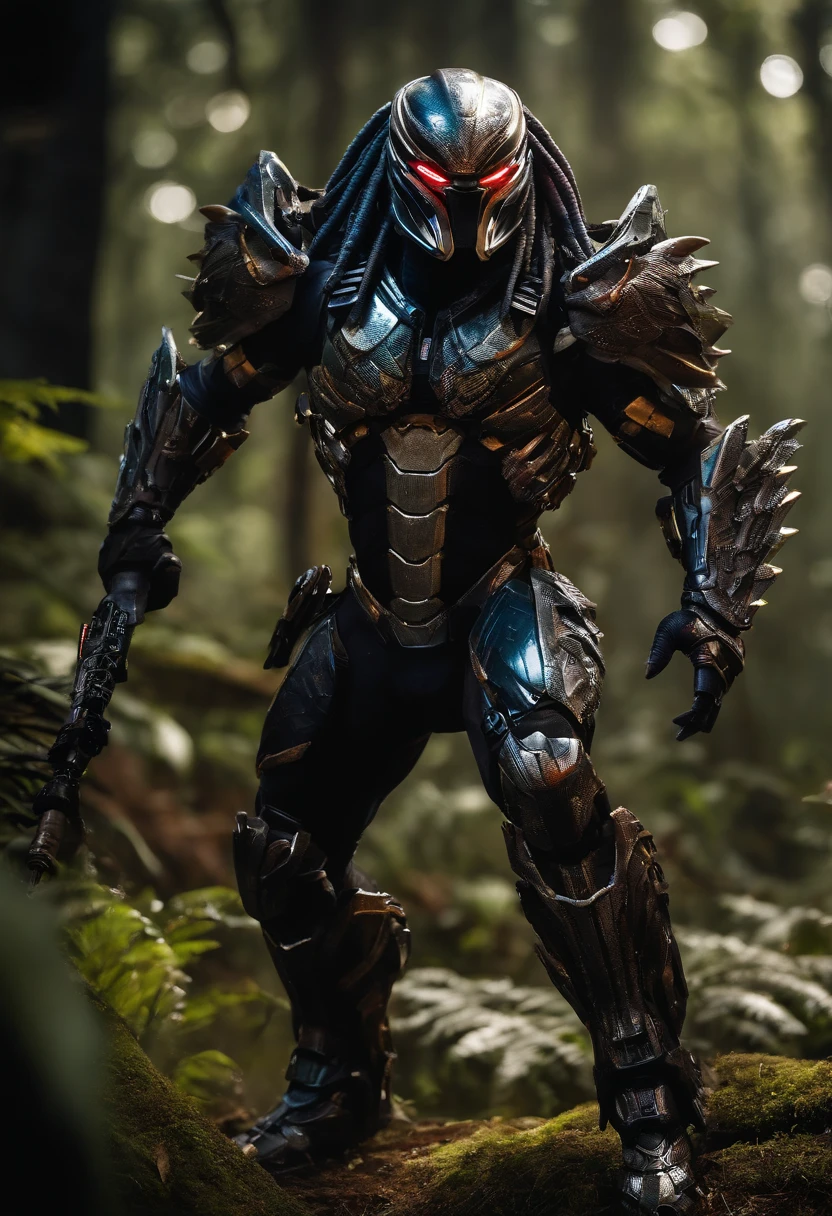 The predator mas fuerte e increible, con armadura brillante de cristal, 8k high resolution image