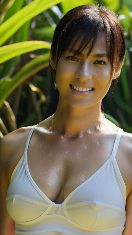 Ultra-definition photo quality、Full body portrait、Midsummer Jungle、Swamp、mud、Muscular Thighs、femdom 、Captivating wild female warrior、Female domination、Looking down on me、Looking down on me、Despise me、Muscular、Very tall、Long neck、Small face、Long, beautiful, strong limbs、Black short hair、aggressive look、No makeup、Healthy tanned skin、Sunburn marks、Sweaty、Winning spirit、strong、Looking down on me、Glaring at me、Staring at me、Laughing at me、Tease me、Beautiful and strong eyes、Muscular、Flushed Cheeks、White teeth、Hot Breath、A seductive smile、Beautiful ample breasts、Tight waist、Six-pack、Broad shoulderagic Necklace、Dirty loincloth、mudまみれの脚、Dirty Skin、Armpit Hair、Bristles、body odor、
