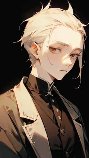 Clothing from the Taisho period、Pale-faced man、disease、Dark clothing、Upper Body