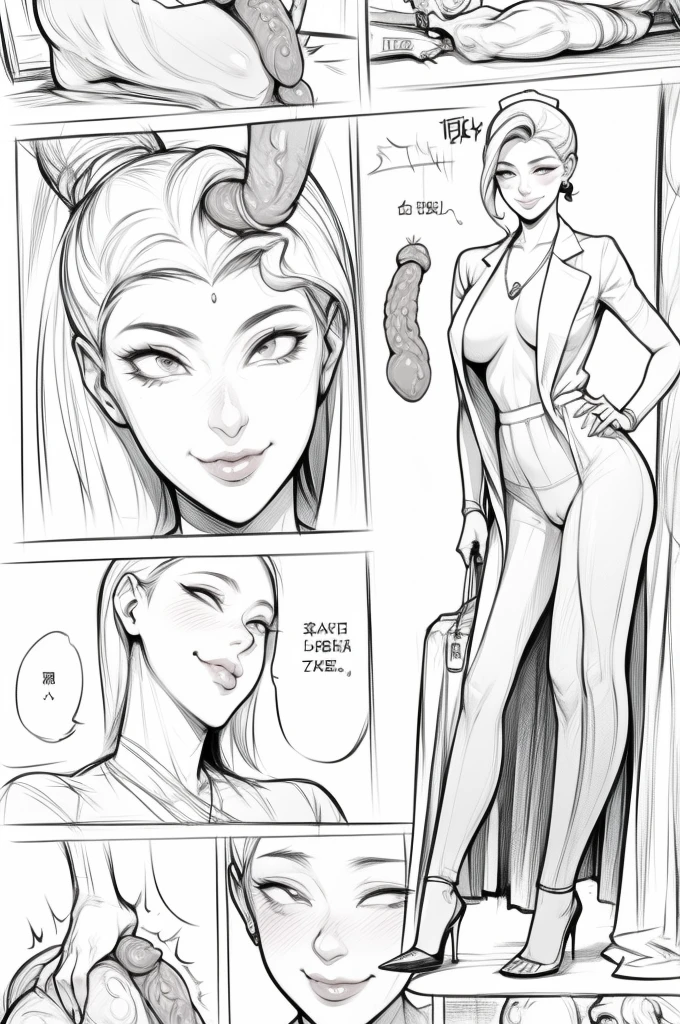 comic storyboard:2,Anatomically correct:2,comic storyboards:2, captive male,Mistress operate on male slave's brain,holding,brain sounding,brain insertion,brain fingering,smiling, bondage, Sexy, ,BFC,male brain insertion,anatomically correct, femdom , Mistress in nurse cap,1girl, anatomically correct:2,solo, femdom,sounding,cbt,hold,smile,colorful, insertion,trembling,juice, captive man,man in climax,evil flowers,1 beautiful girl in lace top and leggings is sitting astride a pile of skeletons in the center of the picture.solo, She is holding a trembling sausage with juice squeezed out in her hand and smiling. There are multiple comic storyboards in the background,cbt, sausage bondage,sausage insertion,Sexy, trampling sausage with high heels heel,(masterpiece, best quality:1.2),chastity lock,bondage