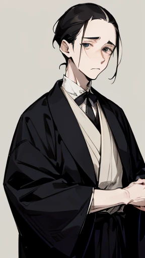 Taisho period、(Pale-faced man)、(disease)、Black kimono