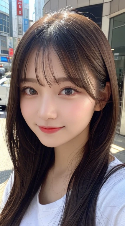 In detail, High resolution, high quality、Perfect dynamic composition, Beautiful fine details, Medium Hair, 、Natural color lip,Kamimei、Shibuya Ward、20-year-old girl、1 person、Clear Skin、Shiny Hair、Tabletop, 最high quality, figure, Very detailed, In detail, High resolution, 8k、The correct state of the human body、Laughter、Sculpture model pose,Hair dancing in the wind