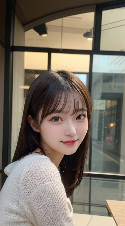 In detail, High resolution, high quality、Perfect dynamic composition, Beautiful fine details, Medium Hair, 、Natural color lip,Kamimei、Shibuya Ward、20-year-old girl、1 person、Clear Skin、Shiny Hair、Tabletop, 最high quality, figure, Very detailed, In detail, High resolution, 8k、The correct state of the human body、Laughter、Sculpture model pose,Hair dancing in the wind